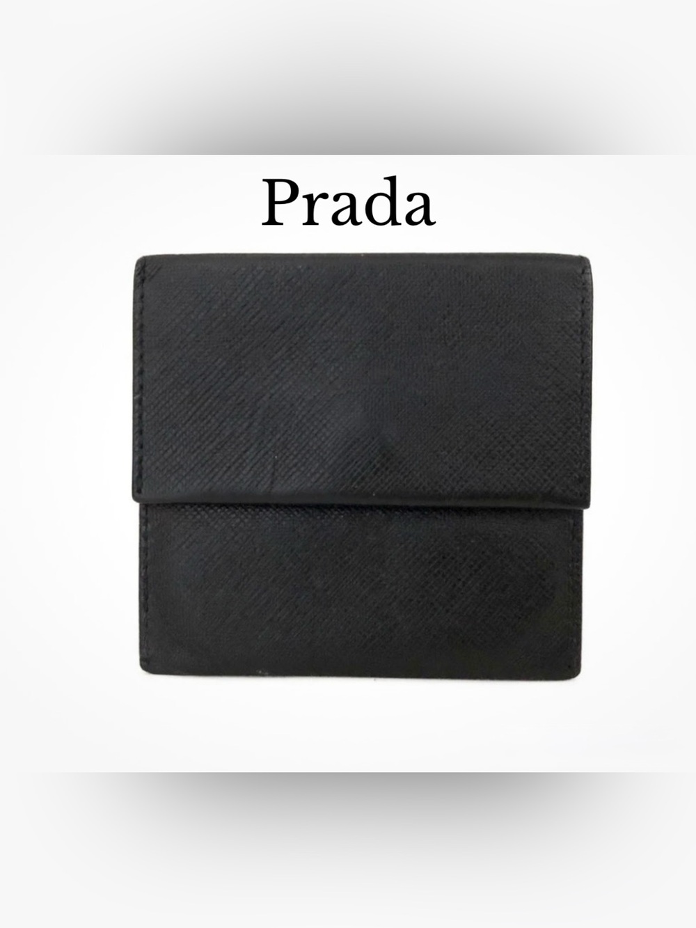 PRADA Saffiano Leather
Coin Purse Wallet Black/ vintage
